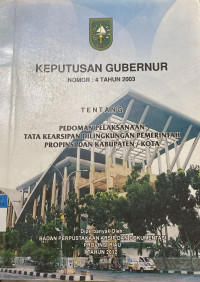 Image of Keputusan Gubernur Nomor: 4 Tahun 2003